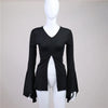 Obsidian Flare Sleeve V-Neck Blouses T-Shirt
