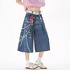 Stylish Relaxed Straight Cropped Denim Shorts