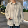 Mens Corduroy Plaid Hip Hop Retro Top