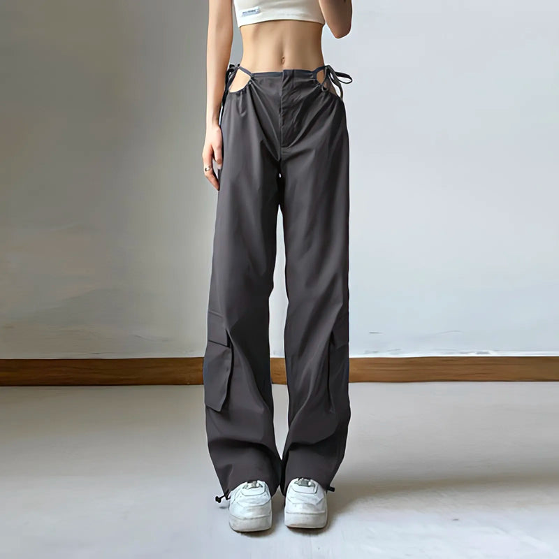 Women Slate Wide Leg Street Pants