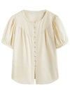 Neck Round Style French Elegant Cardigan