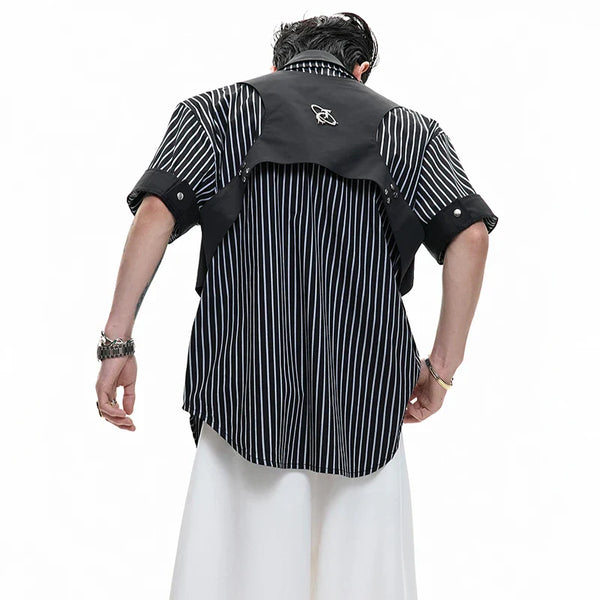 Minimal Panel Aesthetic Short Shirt alternatif görünüm
