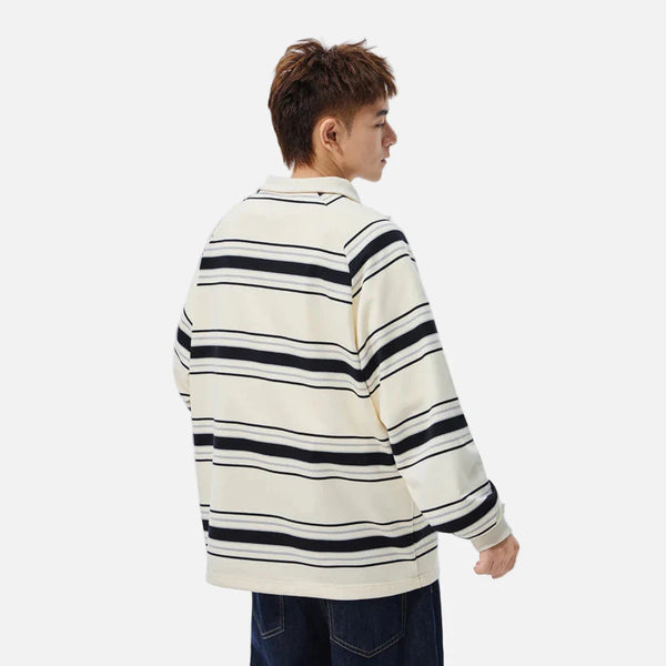 Stripe Drop Half-Zip Sweatshirt alternatif görünüm