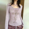Sleeve Bell Back Criss-Cross T-Shirt
