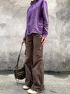 Brown Slim Bell Utility Denim
