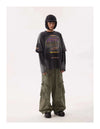 Aged Rough-Edge Acid-Rinsed Designed Print T-Shirt