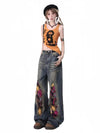 Western High Street Firework Beads Denim