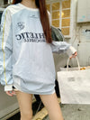 Laidback Snug Wide-Body Letter Print Long Sleeve T-Shirt