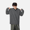 Line-Pattern Weekend Long Sleeve V-Neck T-Shirt