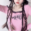 Concrete-Jungle Pink Turn-Of-Era Long Sleeve Midriff T-Shirt