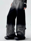 Heritage Black Grey Relaxed Wide Denim