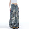 Cloud-Soft Graphic Contrast Color Denim