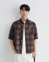 Plaid Embroidered Casual Stylish Short Top