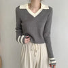 Women Chilled Chic Slim Fit Knitted Sport-Collar T-Shirt
