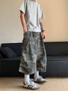 Heritage High-Rise Relaxed Camo Denim Shorts