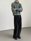 2000s Washed Buckle Collar Moto Denim Jacket