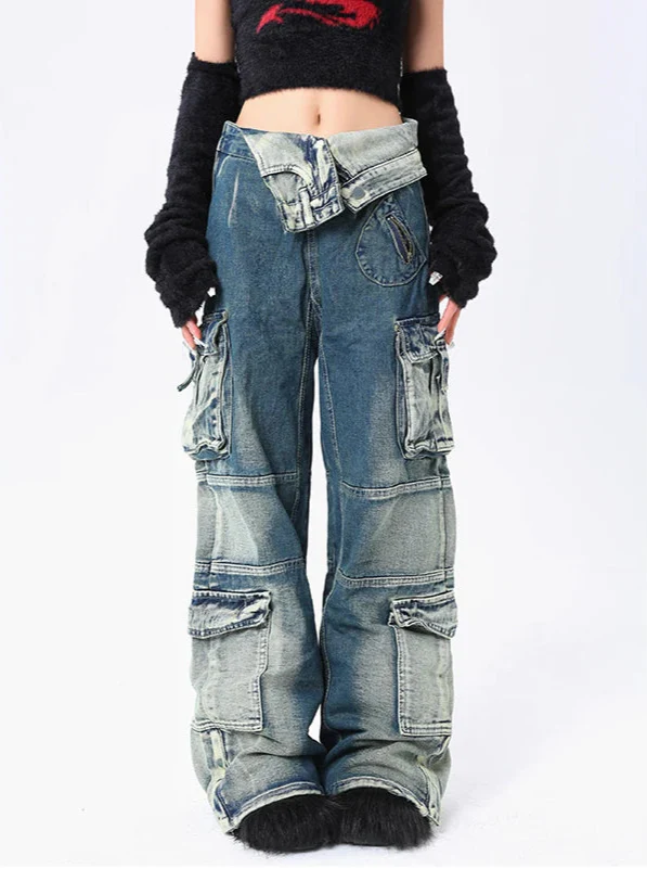 2000s Women Relaxed Utility Denim
