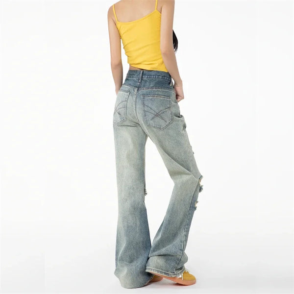 Ripped Blue Vintage Denim alternatif görünüm