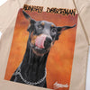 Print Doberman Hound Imprinted Drop-Shoulder T-Shirt