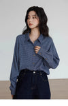 Vintage Oversize Ekose Gömlek, kombin görünüm — Navra Wear