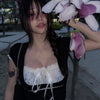 Shadow-Print Lace Fragment Fairycore Aesthetics T-Shirt