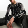 Block-Style Slim Fit Long Sleeve Illustrated T-Shirt