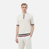 Air-Light Bar-Print Slim Fit Collar-Knit T-Shirt