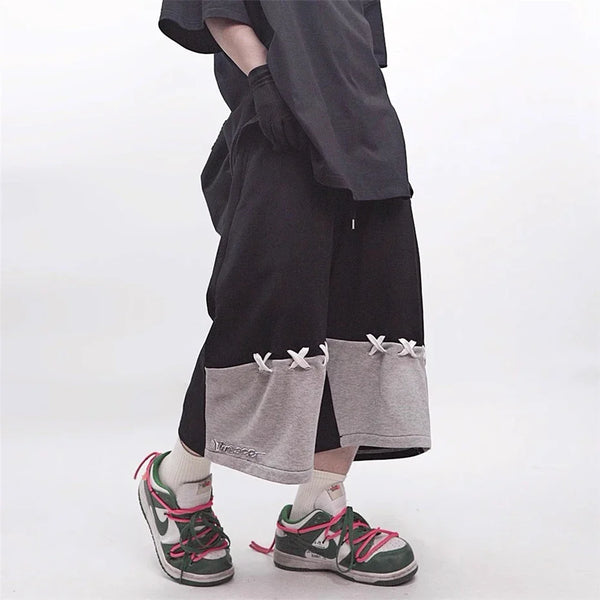 Men Sleek Lines Mosaic Utility Denim Shorts alternatif görünüm