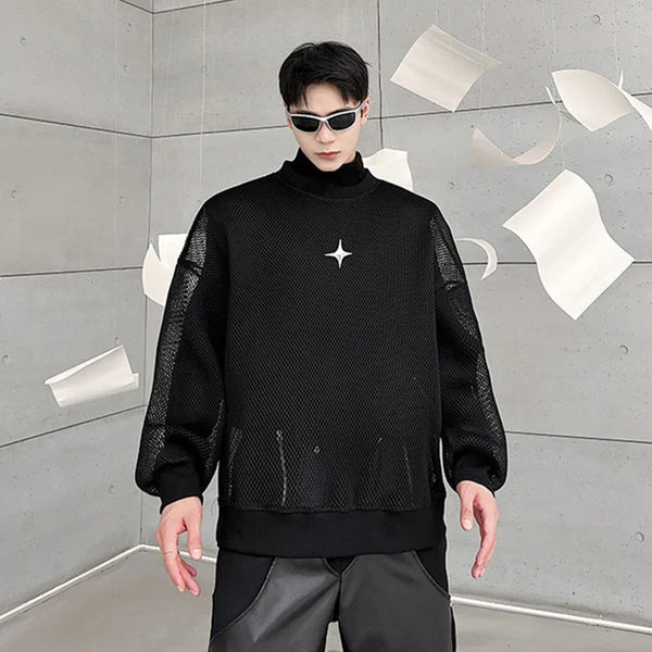 Mesh Weave Sweatshirt alternatif görünüm