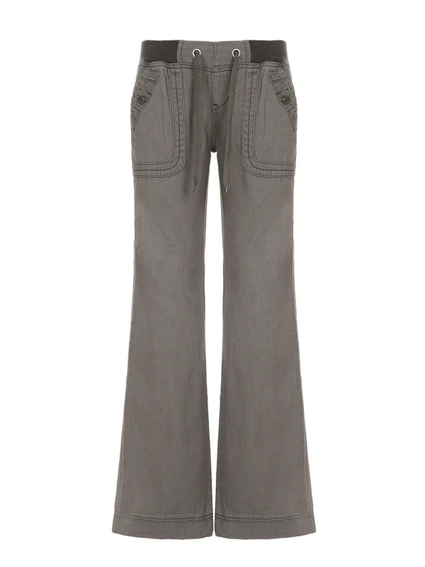 Low-Rise Lace-Up Trousers