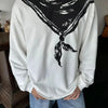 Scarf Fake White & Black Contrast T-Shirt