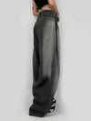 Black Wached High-Rise Bell Leg Denim