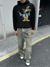Heritage Ice Faded Paint Splash Utility Denim