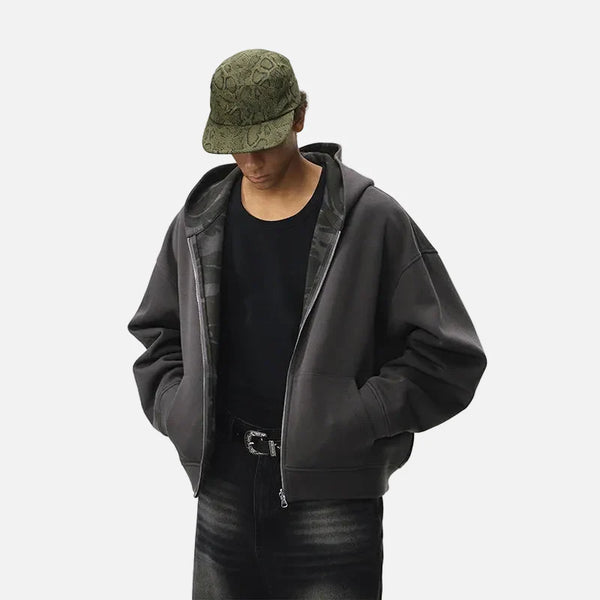 Flip Camo Zip Hoodie alternatif görünüm