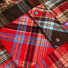 Mix Plaid Patchwork Button-Front Top