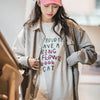 Time-Worn Letter Print Wide-Body Designed T-Shirt