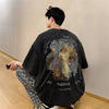 Broken-In Retro-Faded Block-Style Short Sleeve T-Shirt