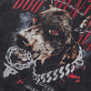 Turn-Of-Era Black Acid-Rinsed Doberman Print Print T-Shirt