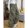Metro Flower Stitched High-Rise Utility Denim