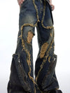 2000s Metro Heritage Splicing Burr Edge Torn Denim