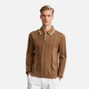 High-End Long Sleeve Stripe Collar-Knit T-Shirt