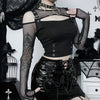 Midnight Shadow-Print Fishnet Fragment Underground T-Shirt