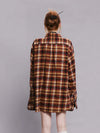 Retro Plaid Cool Oversized Long Blouse