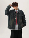 Trendy Indigo Draped Relaxed Denim Jacket
