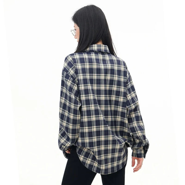Wa-Style Luxury Plaid Womens Blouse alternatif görünüm