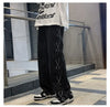 2000s Metro Sleek Black Tie-Up Relaxed Denim