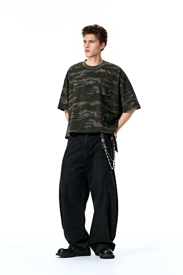 Urban Field-Pattern Boxy-Fit T-Shirt alternatif görünüm