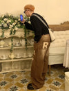 2000s Style Mosaic Bell Leg Denim