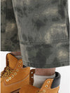Sleek camouflage print cropped Denim Shorts