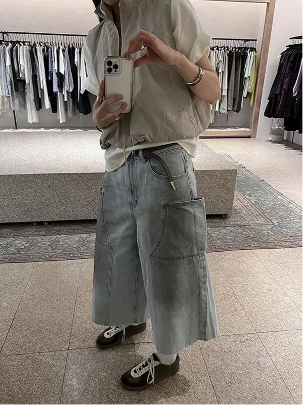 Metro Heritage Western Style Easy Cut Denim Shorts alternatif görünüm